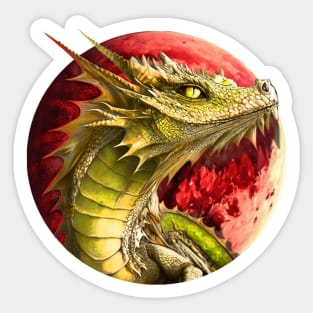 Dragon on Bloody Moon Sticker